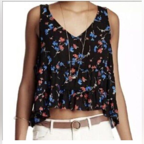 Free people floral print Crinkle Breeze Cami festival tank top XS - Picture 8 of 8